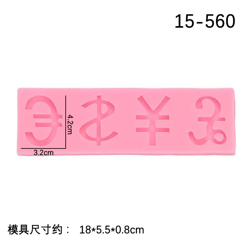 3 dólar logo símbolo dinero Moneda de Oro forma fondant cake decoración molde silicona chocolate suave cerámica arcilla