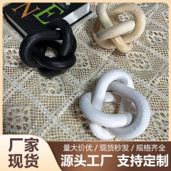 复古手工打磨装饰品家居摆件三环木质工艺品
