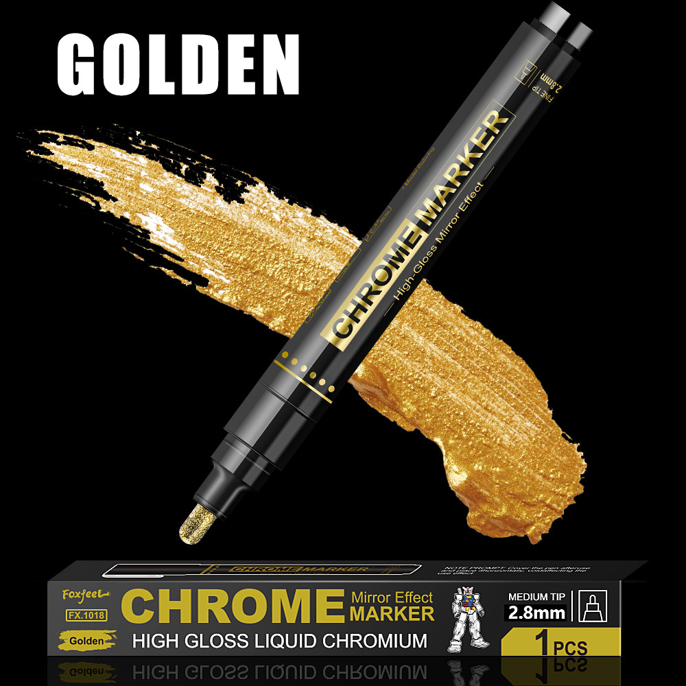 Modelo de cromado de lápiz de marca de alta calidad de color de relleno DIY lápiz de pintura de metal de espejo impermeable lápiz de pintura de uñas resaltado