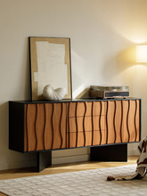 晨汐 中古柚木饰面餐边柜复古餐厅储物柜