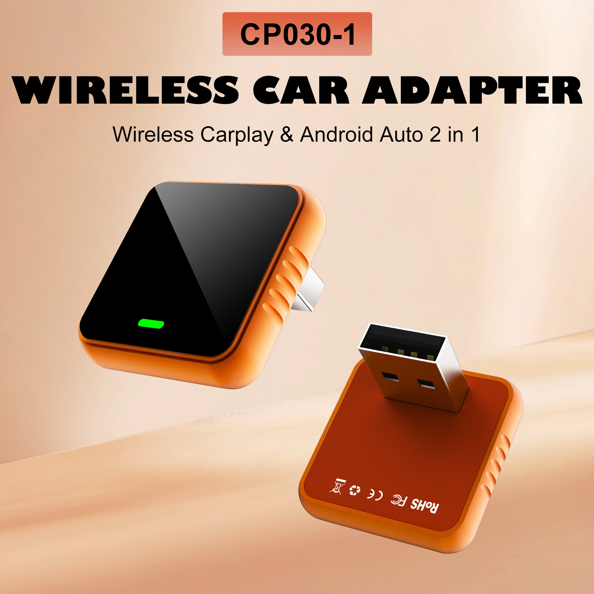 Cp030-1 Original Wired to Wireless Carplay Car Connectivity Box, Popular on Temu, Apple Color Car Box