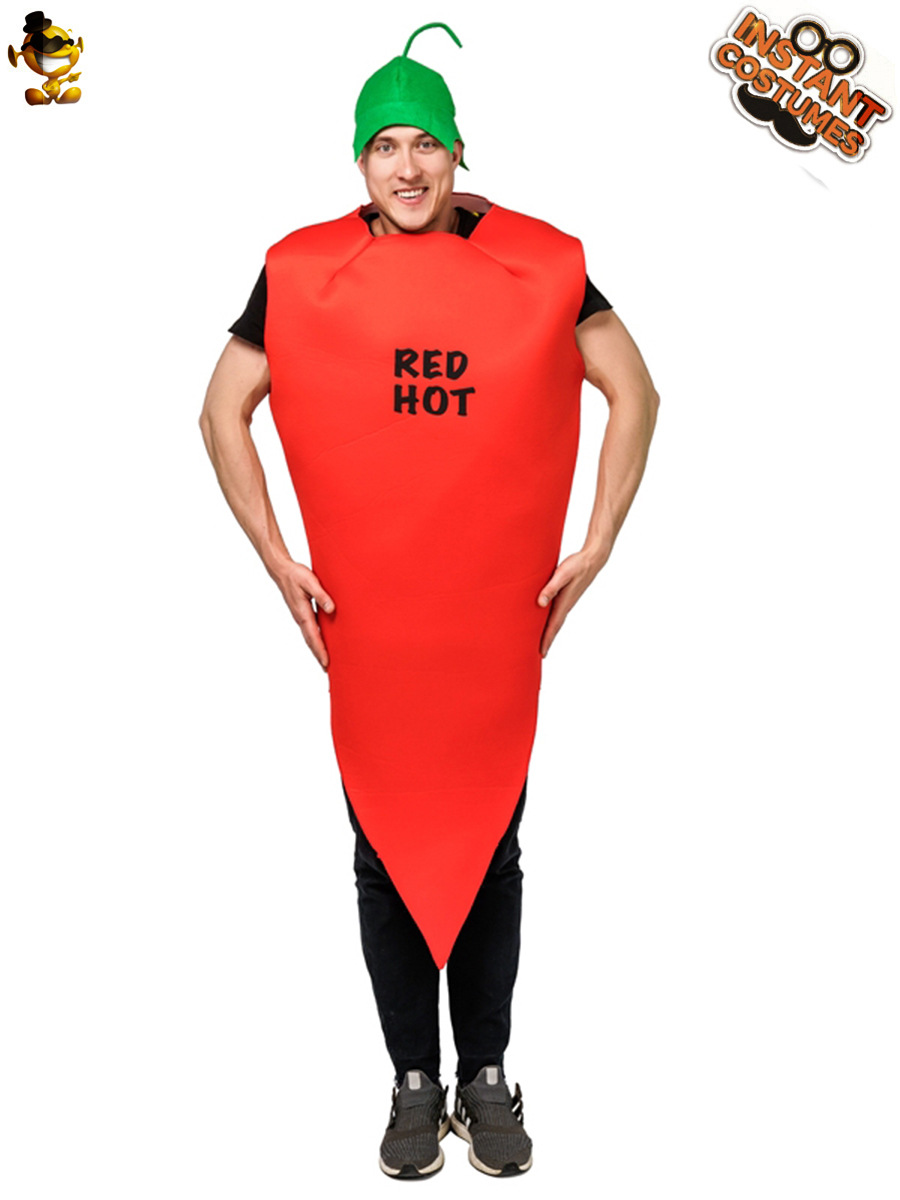 Halloween traje de la pareja de pimiento rojo mono con sombrero parodia etapa papel partido ropa