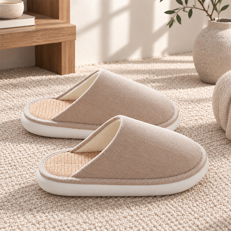 Linen slippers spring and autumn cotton linen slippers women's wholesale indoor home wood flooring four seasons shoes men's antibacterial non-slip Linen slippers spring and autumn cotton linen slippers women's wholesale indoor home wood flooring four seasons shoes men's antibacterial non-slip