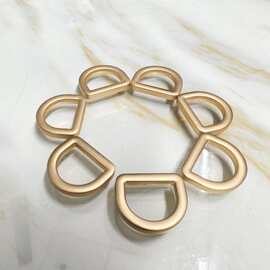 广州货源鎏金色金属D字扣手袋包包装饰压铸D扣 箱包五金配件D型扣