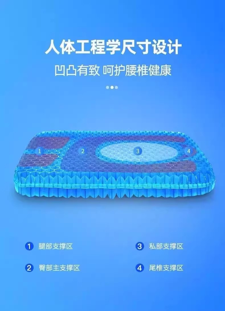 Summer Honeycomb Gel Seat Cushion, Enlarged and Thickened Car Seat Cushion, Cooling Ice Cushion, Long-Term Sitting Comfort, Pressure-Relieving and Breathable Seat Cushion
