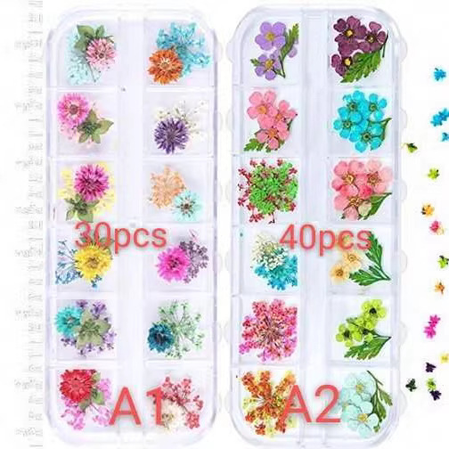 Nail Art Natural Dried Flowers Cross-border Explosions Japanese Nail Lace Flowers Immortal 3D Three-dimensional Dehydrated Real Flowers Mixed Flowers