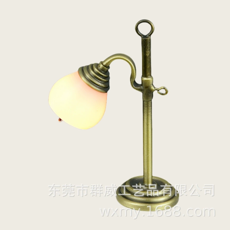 1:12 Кукольный домик Аксессуары dollhouse Симулятор мини-ретро кабинет гостиная Освещение настольной лампы