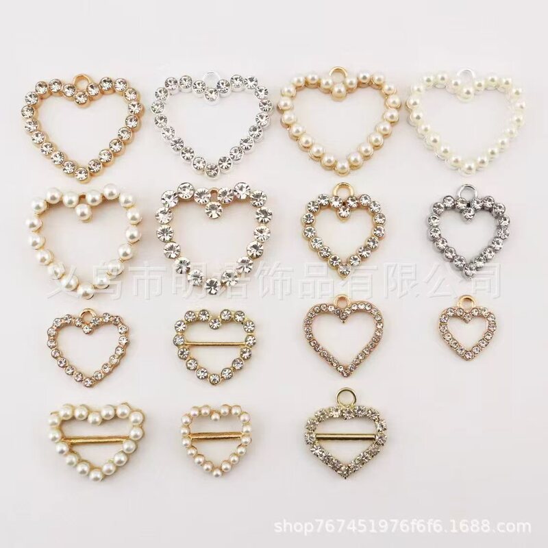 Retro Alloy Love Pearl Rhinestone Pendant DIY Bracelet Necklace Clothing Hair Accessories Accessories Accessories Material