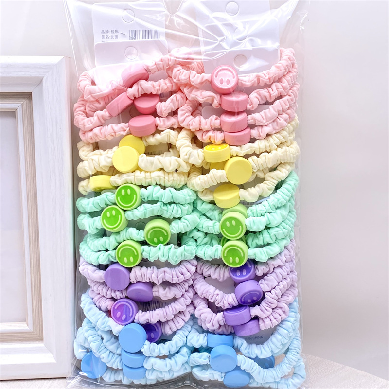 Orden tarjeta 4,0 gruesa pequeña TELA ESCOCESA intestino grueso banda de pelo de las mujeres banda de pelo banda de goma dos yuanes tienda de accesorios para el cabello al por mayor