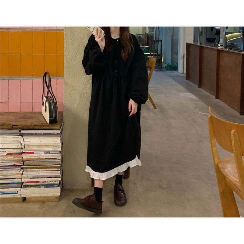 140-300斤特大码春秋荷叶边显瘦连衣裙女胖MM260斤宽松韩系裙子|undefined