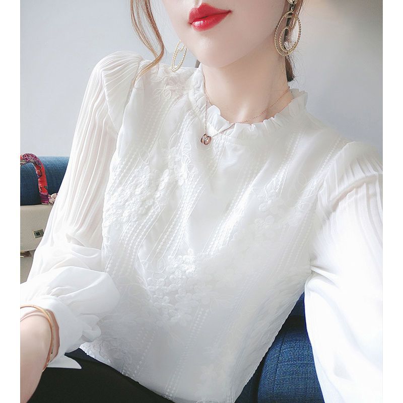 Chiffon shirt top 2023 Spring and Autumn new temperament instantly…