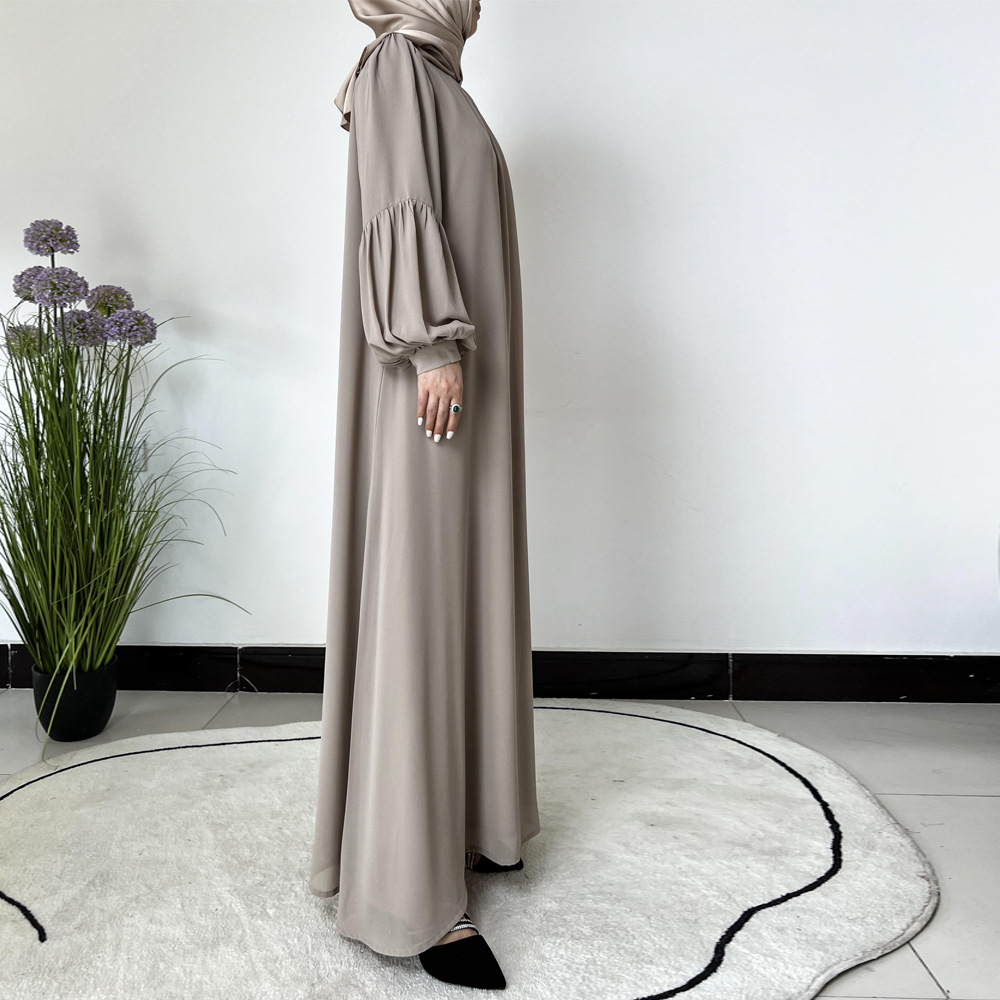 Temperament Chiffon Lantern Sleeve Abaya (MA123)