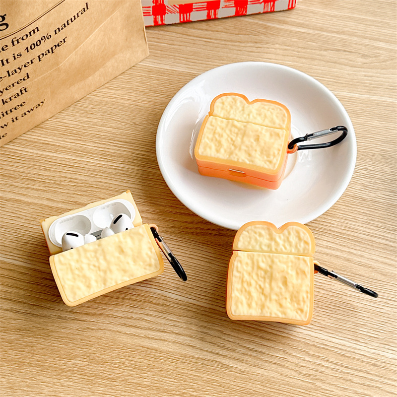 Simulated Toast Bread Suitable for AirPods Pro 3Rd Generation Protective Case, 4Th Generation Pro 2Nd Generation Apple Bluetooth Earphone Case