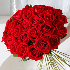 Simulated Rose, Single Hand-Stitched Velvet Home Wedding Celebration Valentine's Day Artificial Simulated Flower Wholesale