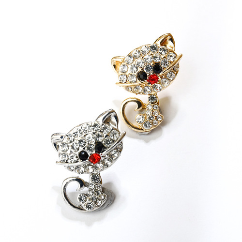 New fashionable men's cat brooch, collar pin, versatile high-end corsage, personalized suit jacket accessories wholesale