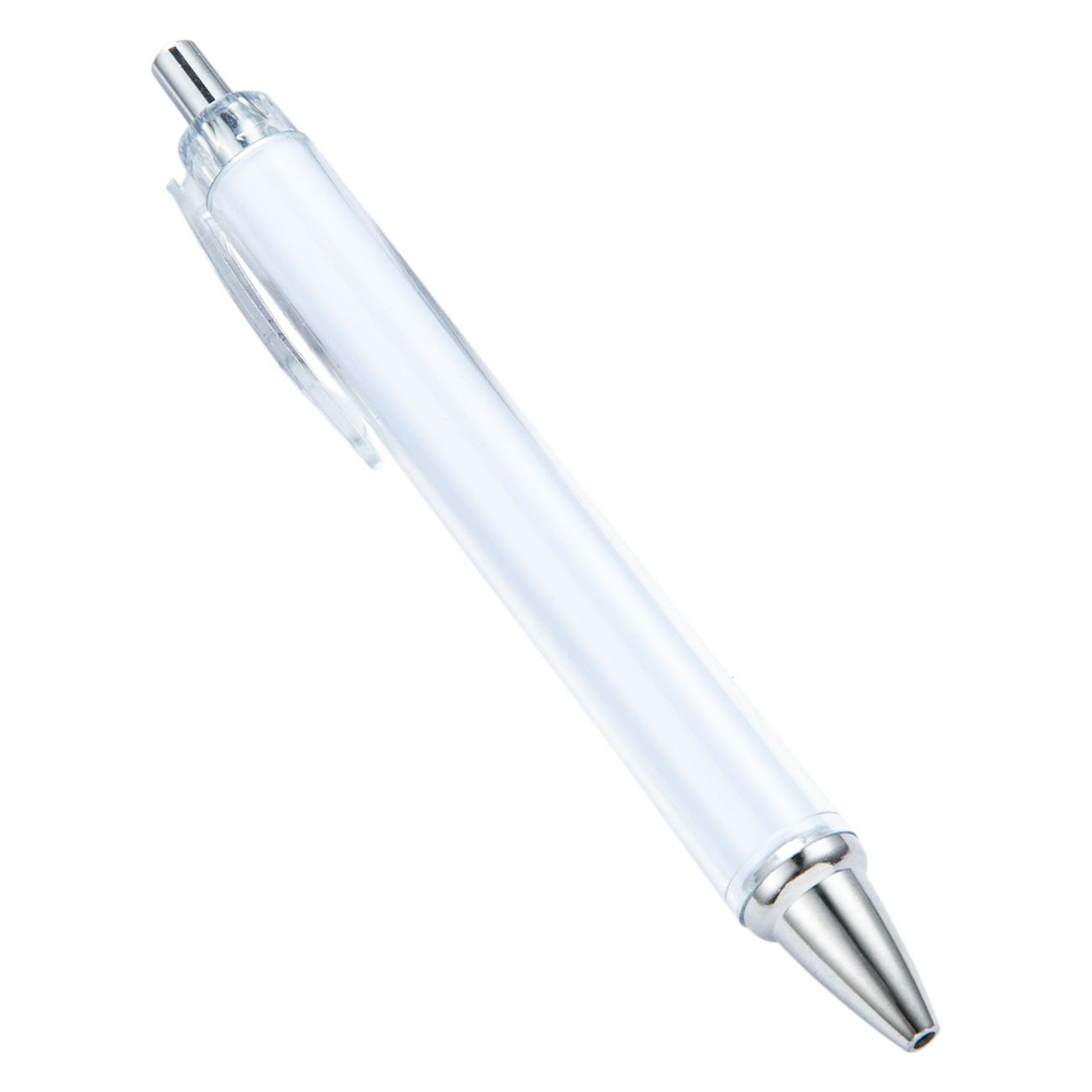 Nuevo bolígrafo de inserción de papel hecho a mano, rollo de varilla interior de bricolaje, bolígrafo blanco pequeño, película de impresión transferable, bolígrafo de plástico de presión