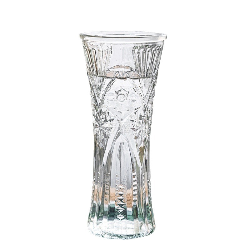 Jarrón de Vidrio Estilo Bambú de la Fortuna, Maceta Hidropónica, Adorno Estilo Ins, Jarrón Recto Grande de Alta Gama para Decoración del Hogar