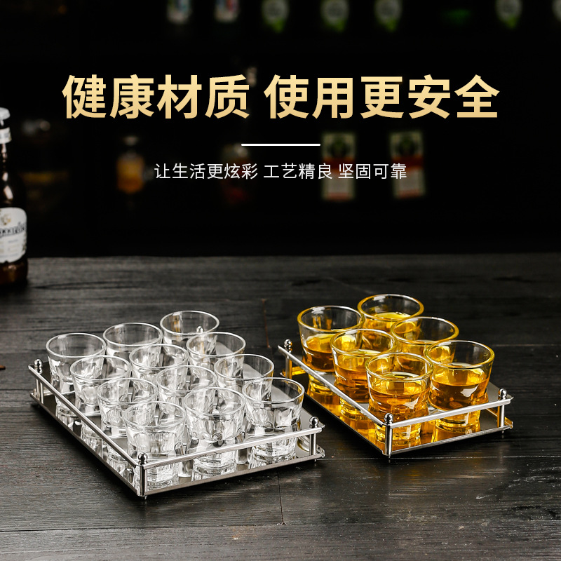 Barra de vidrio templado KTV taza de cerveza traje hogar comercial sostenedor de la taza de acero inoxidable taza de beber una taza