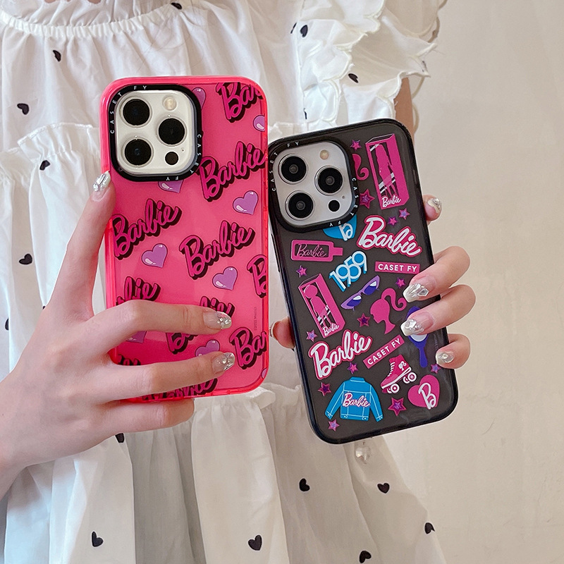 For iPhone 13 14 ProMax Barbie Phone Case Silicone Protective