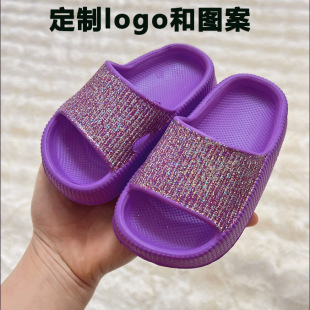 One Piece Custom Foreign Trade Adult Children Glitt Glitt Thick Bottom Slippers Outer Wear Home Parent-Child EVA Slippers