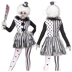 珠密恋新作白黒道化師プリンセススカートサーカストナカイ醜い服ハロウィンコスチューム