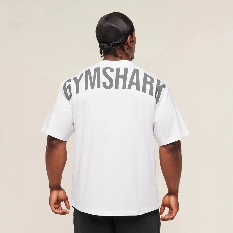 Gymshark Men's Oversized T-Shirt Summer Outdoor Sports Fitness Cotton Loose Fit Casual Short-Sleeved Top Gymshark Men's Oversized T-Shirt Summer Outdoor Sports Fitness Cotton Loose Fit Casual Short-Sleeved Top