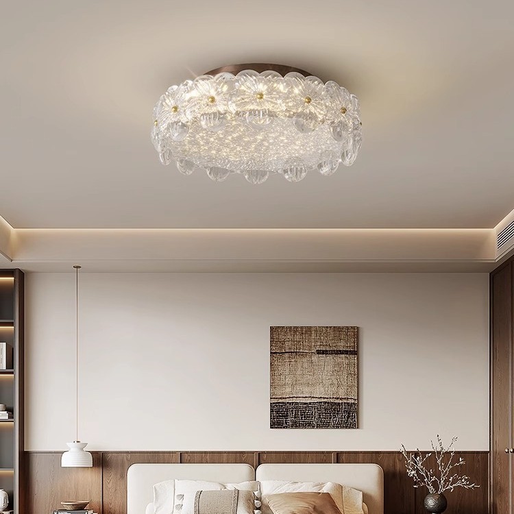 [Estrictamente seleccionado] Estilo de lujo ligero de protección ocular de techo medieval francés Creatividad artística minimalista Bauhinia 2025 nuevas lámparas