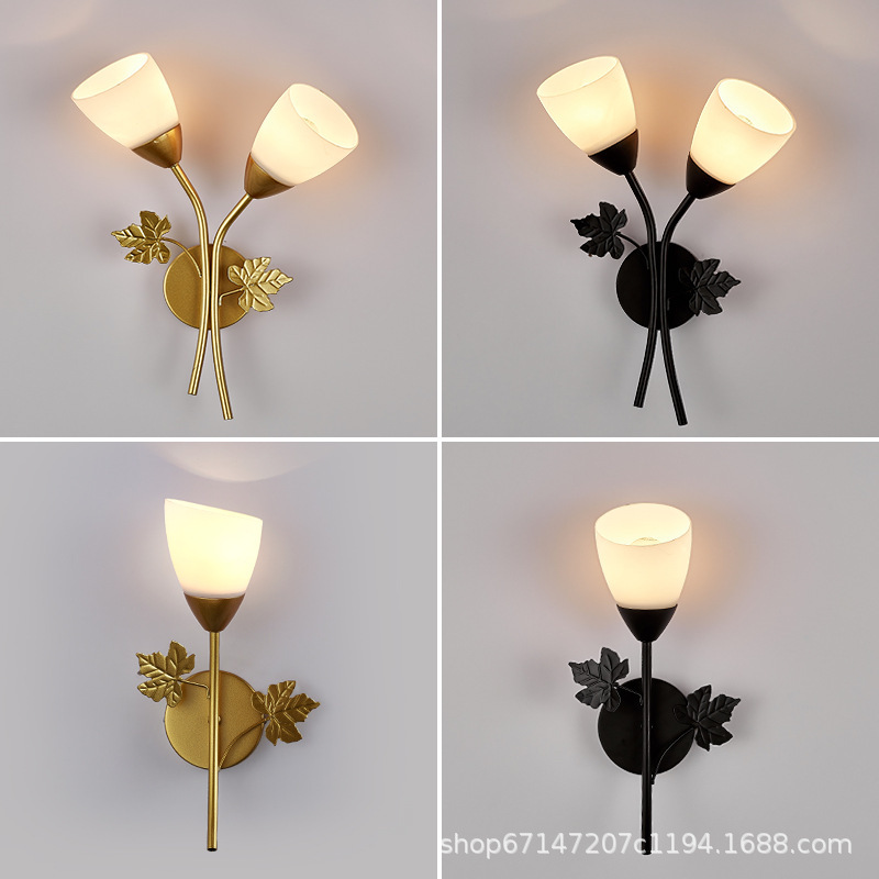 American simple stair wall lamp new indoor creative living room balcony aisle corridor bedroom single and double-headed room bedside lamp American simple stair wall lamp new indoor creative living room balcony aisle corridor bedroom single and double-headed room bedside lamp