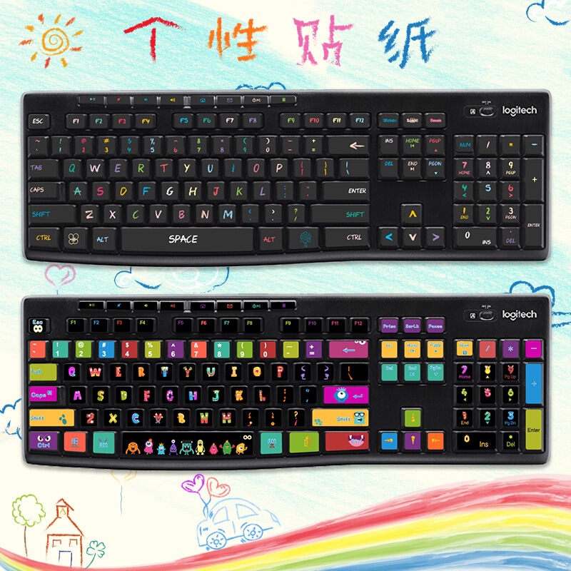 For Logitech MK275 K270 MK270 MK295 MK200 MK260 Desktop Keyboard Sticker