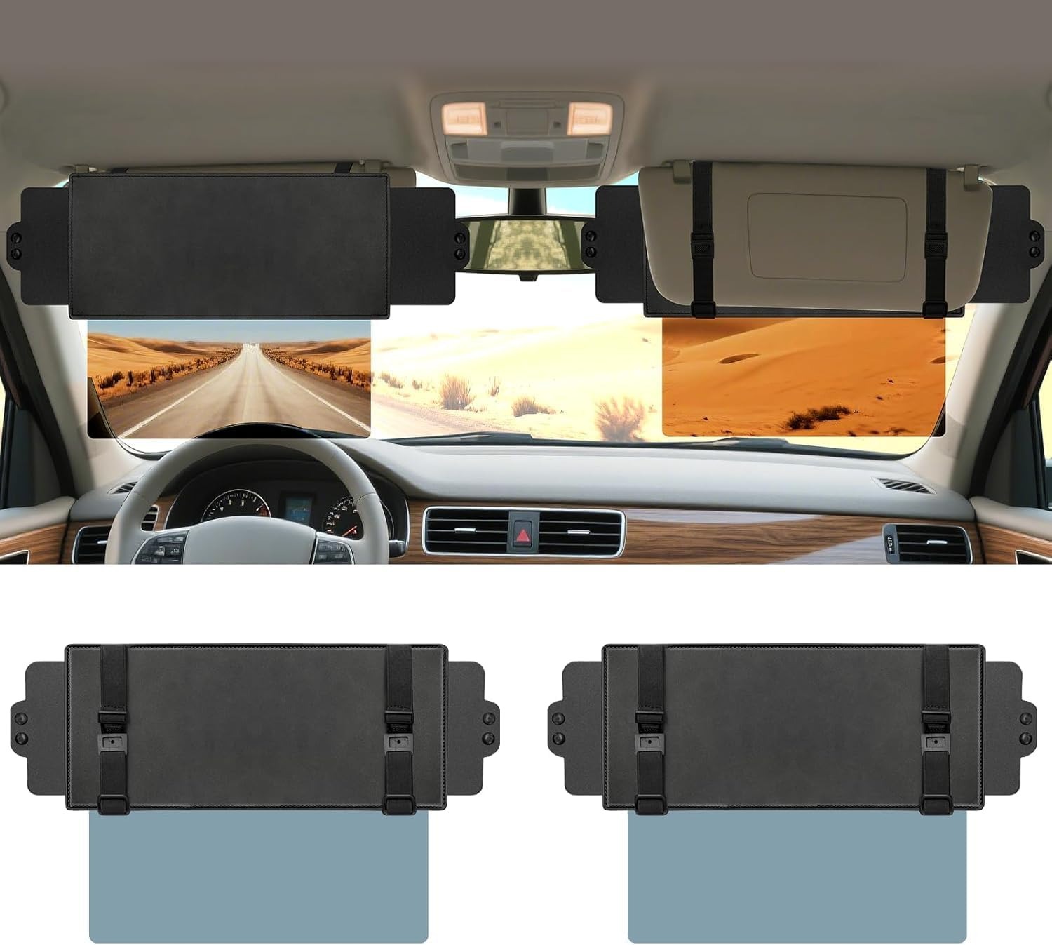 Cross-Border Hot-Selling Retractable Car Sunshade, Adjustable Sun Visor, Anti-Glare Sun Shield, Three-Sided Light-Blocking Sunshade