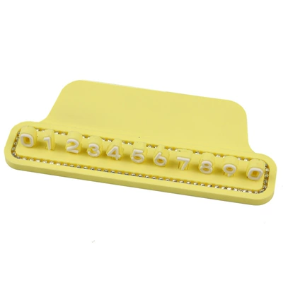 for car interior decoration, Nömrəli dayanma kartı - trendy-4d-license-plate-yellow