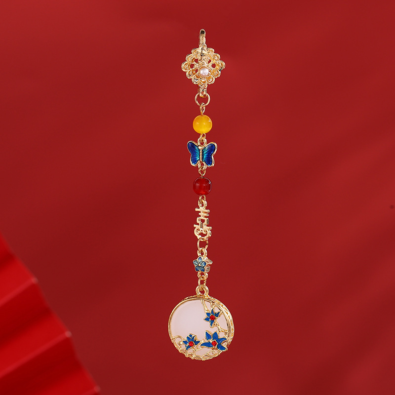 Antigüedades Cheongsam, tendencia nacional, temperamento, temperamento, colgante, broche, ropa de té Hanfu, borlas, retro, maquillaje chino, accesorios para mujeres