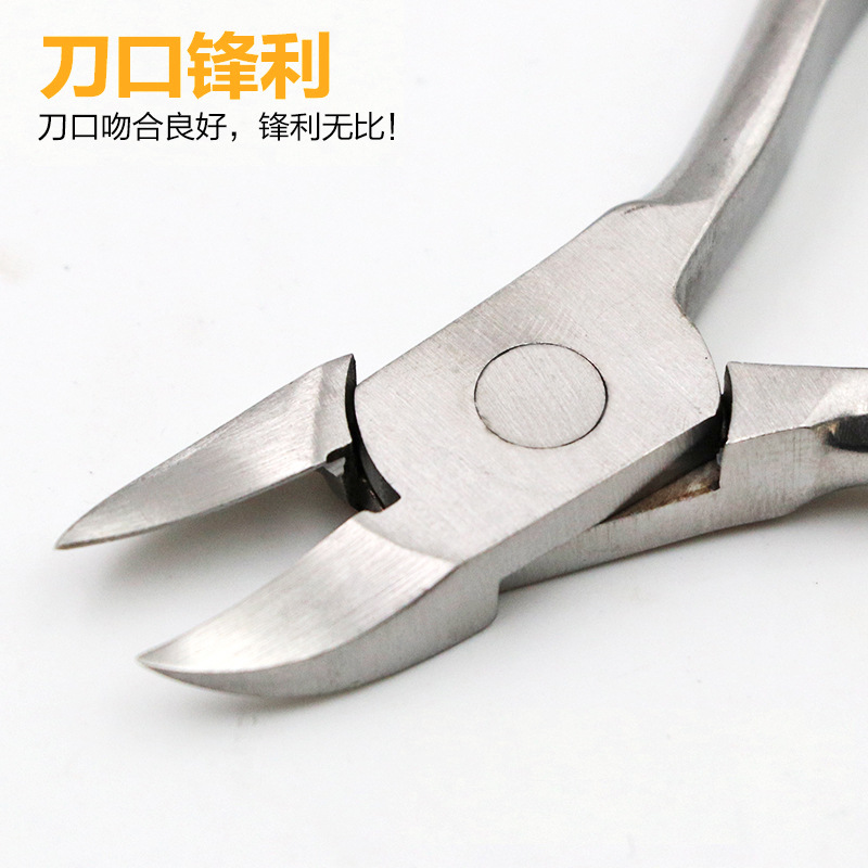 Alicates de corte de dientes de cochinillo de codo recto Tipo de metralla alicates de corte de dientes de acero inoxidable de tamaño pequeño alicates de corte de dientes de cerdo grande