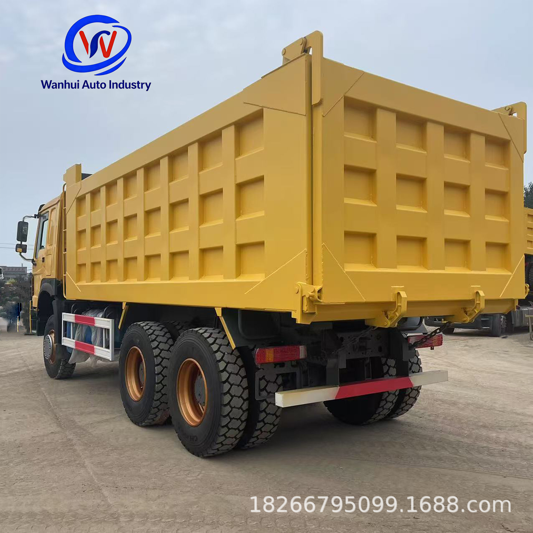 Cross-Border Manufacturer's In-Stock 90% New Howo Dump Truck, Self-Unloading Truck, African Self-Unloading Rear-Dump Transport Truck