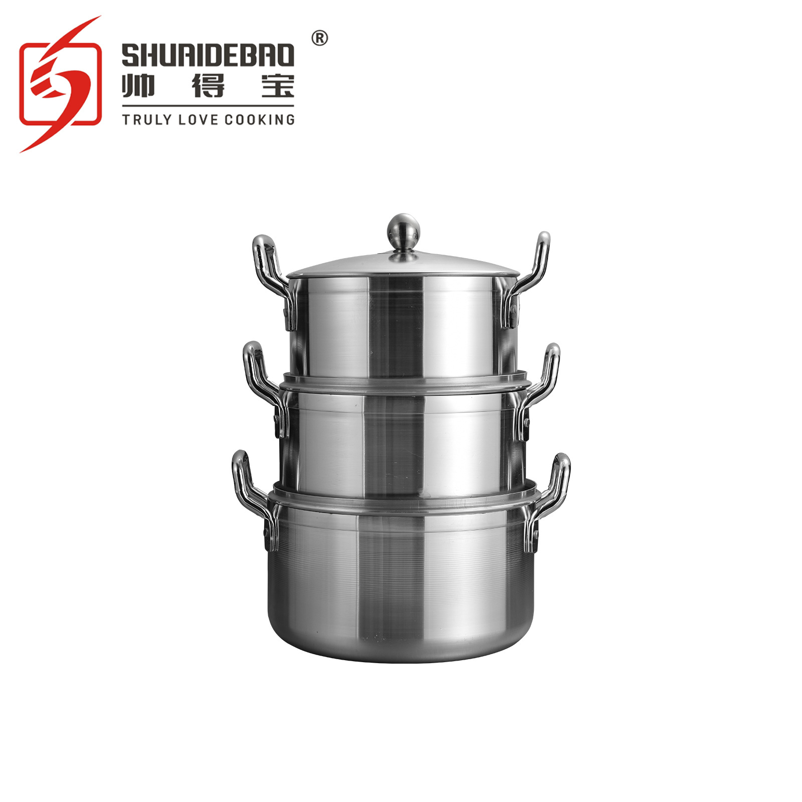 FUENTE Fábrica Comercio exterior Orden original Exportación de aluminio adelgazamiento raspado olla de lijado conjunto de siete piezas 16-28cm