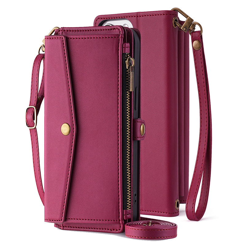 Suitable for Samsung S26 Ultra Flip Leather Case S25 Shoulder Strap Crossbody Samsung S24 Wallet Phone Case