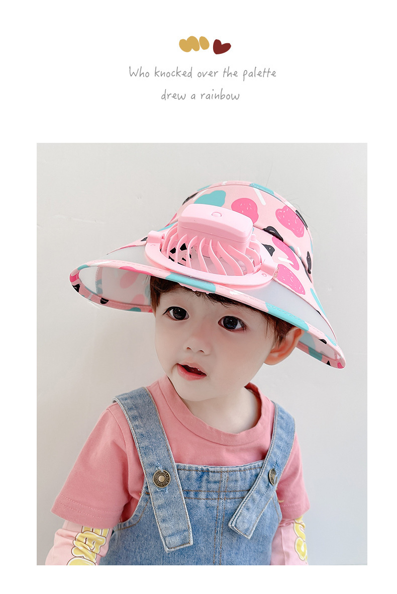 Children's Non-leakage Big Brim Sun-proof Boys And Girls Cute Cartoon Pattern Wide Brim Hat display picture 7