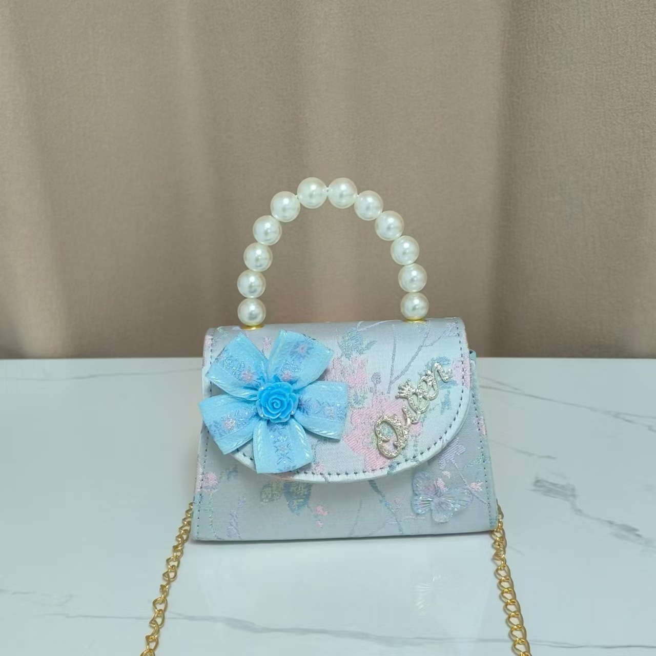 Bolsos infantiles de alto nivel, exquisitos antiguos, bolsos de cambio de niña, bolsos de mano de perlas de princesa, bolsos de almacenamiento