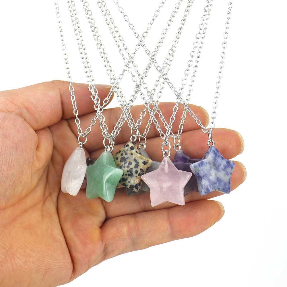 15g Weight Pendant Necklace Classification 1 Piece Quantity Street Occasion Crystal Material Star Pattern Women'S Gender Handmade Design Simple Style Style Simple Style Star Crystal Handmade Pendant Necklace 1 Piece 1