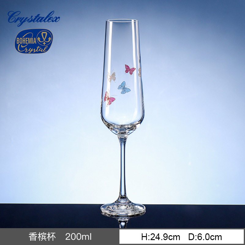 Importación checa de cristal tallado cristal tazas de vino casero mariposa de alto valor tazas de champán tazas de whisky tazas de agua