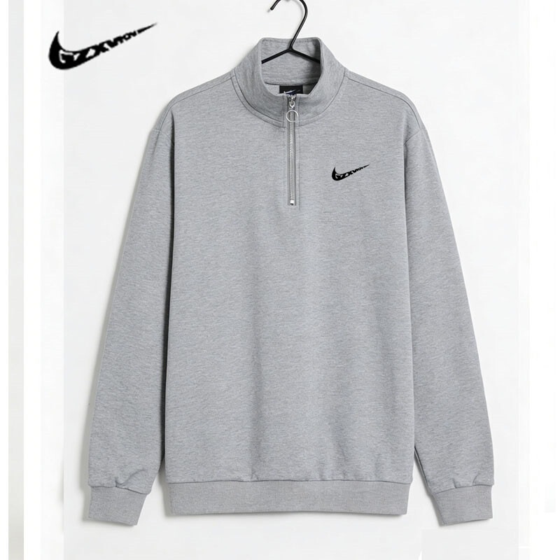 Autumn and winter trendy American-style sweatshirt for men, casual solid color hoodie, unisex loose-fitting sports half-zip top Autumn and winter trendy American-style sweatshirt for men, casual solid color hoodie, unisex loose-fitting sports half-zip top