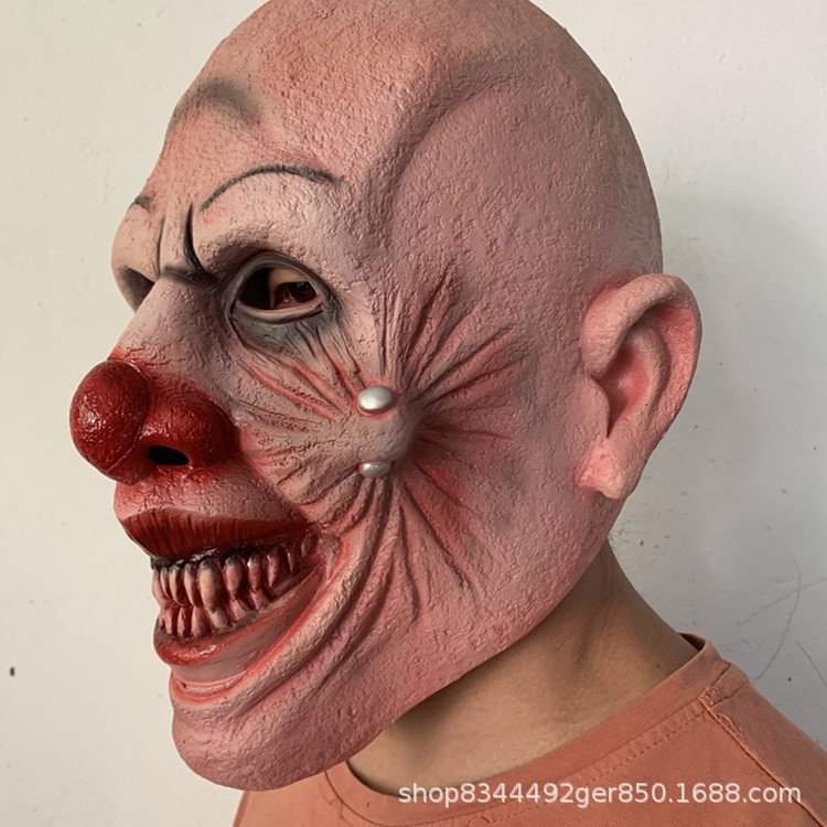 Nueva máscara de payaso transfronteriza Halloween juego de rol tocado de látex payaso de circo máscara de nariz roja
