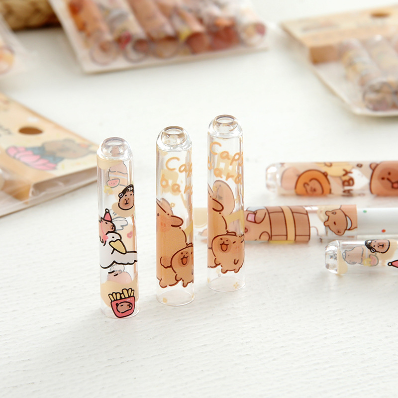 Capribala tapa de lápiz de alto valor facial lindo dibujos animados para estudiantes de madera extensor de lápiz cubierta de pluma