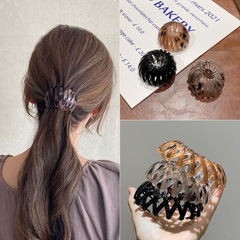 シンプルな鳥の巣伸縮式ヘアピン、ボールヘッドポニーテールバックル、ファッショナブルで多用途なレイジーヘアアーティファクト、ヘアアクセサリー、ヘアクリップ、ヘアリング