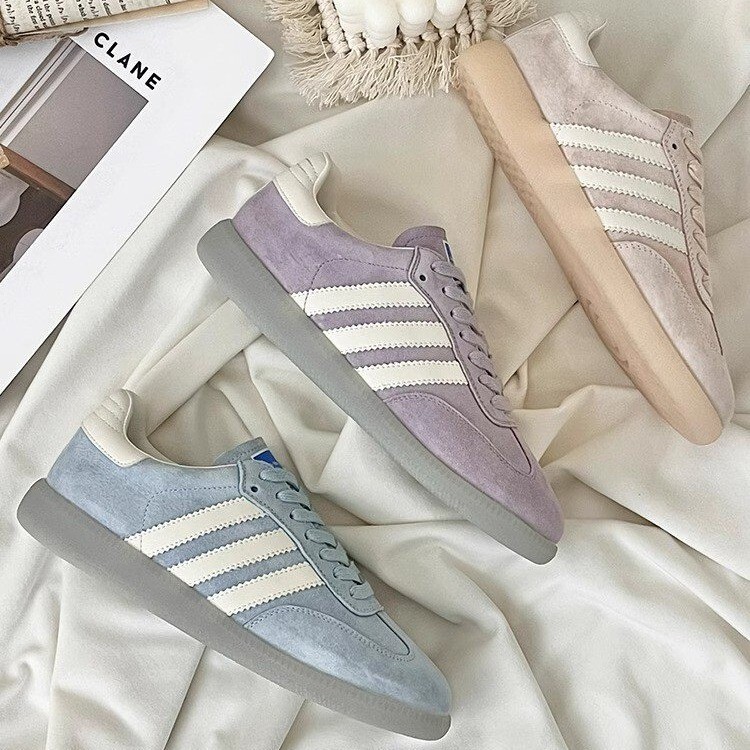 Macaron Soft Leather Retro Gat Training Shoes for Women 2026 Spring/Summer Breathable Thick-Soled Casual Sneakers Niche Sports Shoes