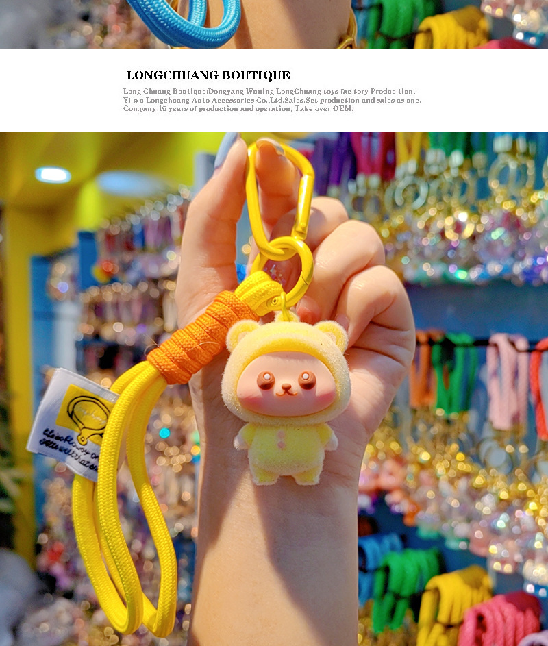 32g Weight Spring Ring Trigger Clasp Closure Clasp Closure Type Bag Pendant, Keychain Classification 1 Piece Quantity Daily, Street Occasion Resin, Flocking Material Animal, Cartoon Character Pattern Cute, Sweet Style 1 Piece Cute Sweet Animal Cartoon Character Resin Flocking Spring Ring Trigger Clasp Closure Bag Pendant Keychain 4