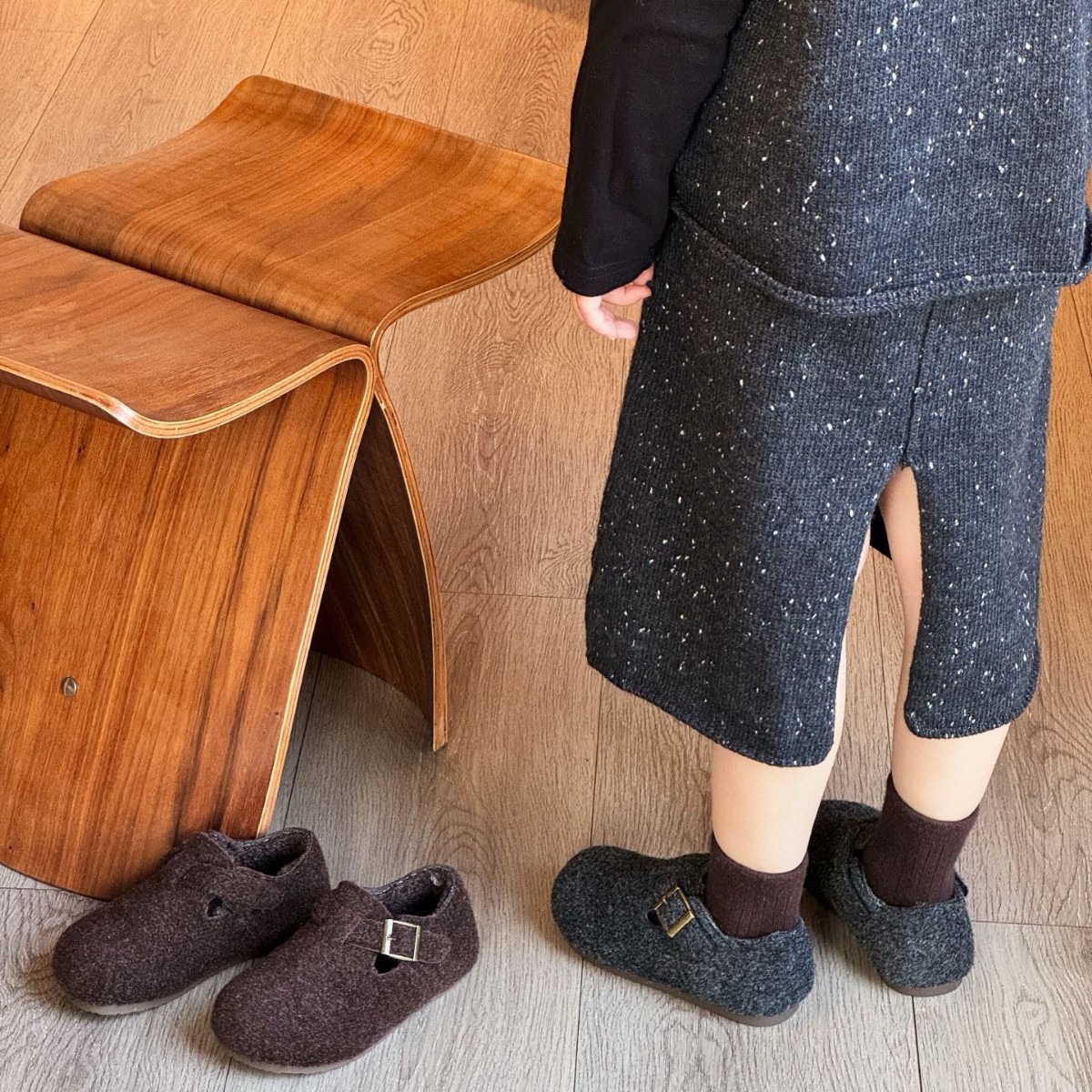 Girls' Birkenstock Shoes Retro Furry Shoes 2025 Winter New Warm Kidsren's Cotton Shoes Boys' Versatile Trendy Shoes