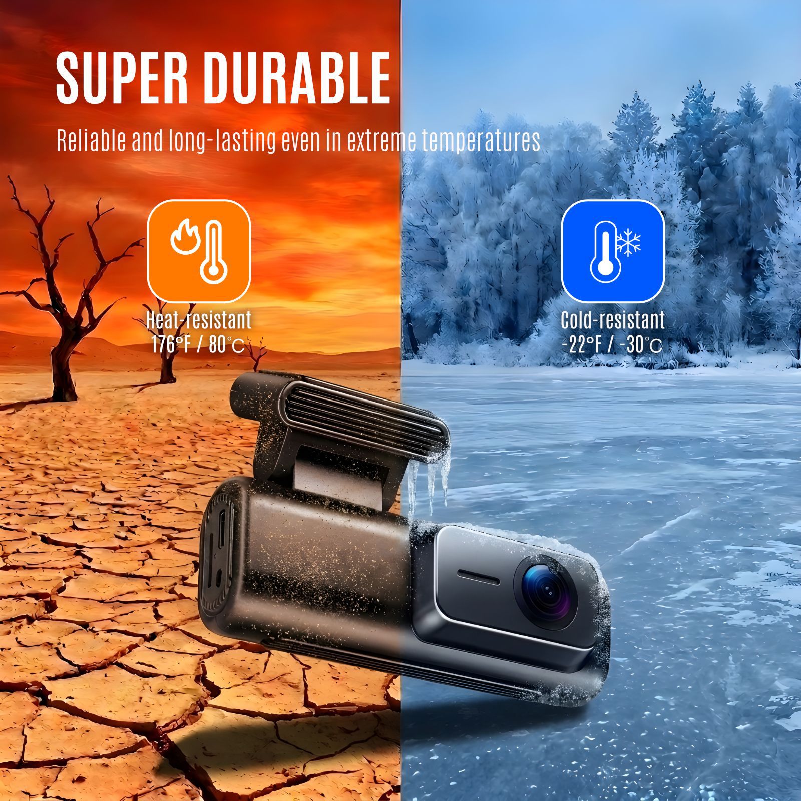 Cross-border new model, screenless 4K HD dashcam with dual recording, Wi-Fi, GPS, and night vision – available on Amazon