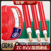 廣東勝宇國標阻燃ZC-BVV家用電線2.5 4 6 10 16平方家裝雙皮硬線