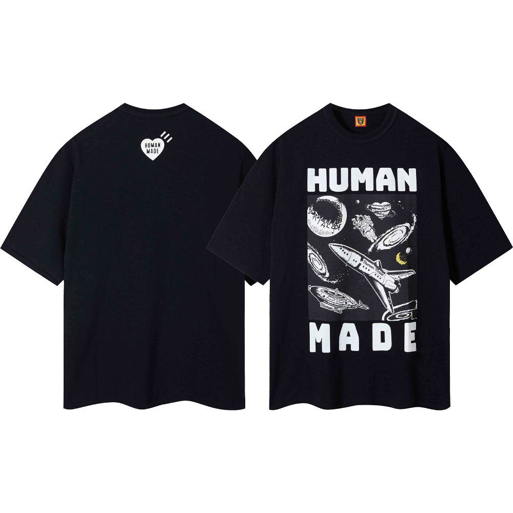 Marca de moda japonesa de bambú pesado algodón suelto pareja de hombre y mujer cilindro camiseta de manga corta media manga TEE